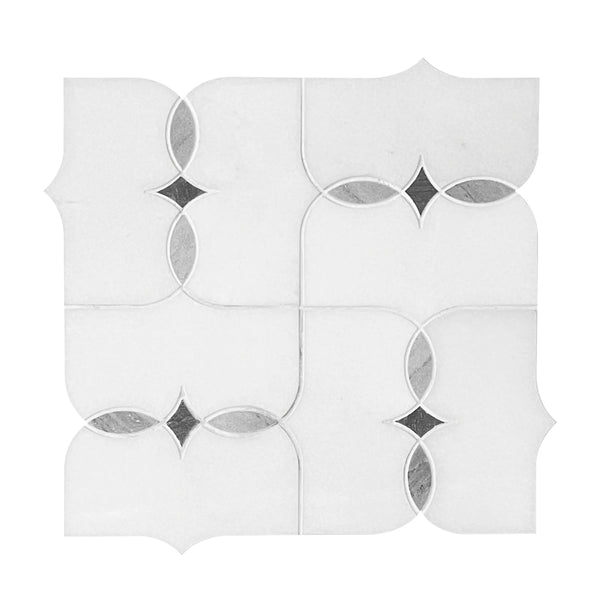 Thassos & Palissandro Marble Waterjet Mosaic Tile