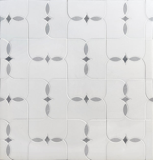 Thassos & Palissandro Marble Waterjet Mosaic Tile