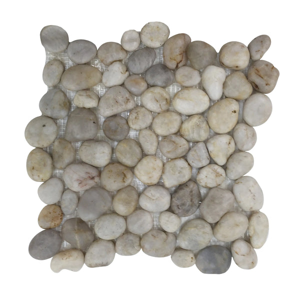 Silver Wheat Pebble Mosaic Tile