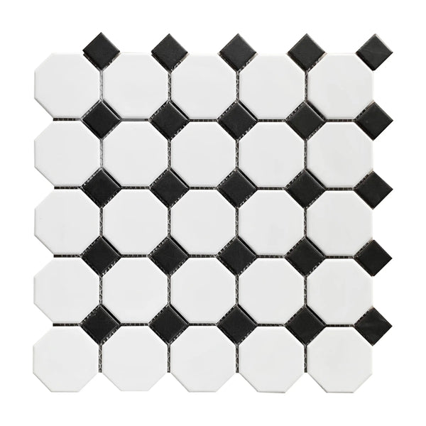 Octagon - Matte Porcelain Mosaic Tile