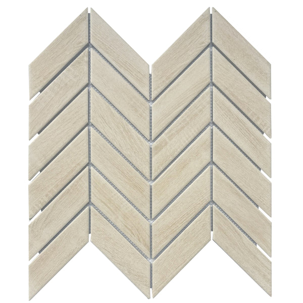 Wood Look Textured Chevron Porcelain Mosaic Tile