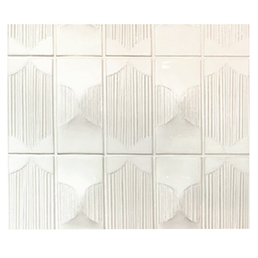 Arabesque Textured Handmade Cream Porcelain Mosaic Tile