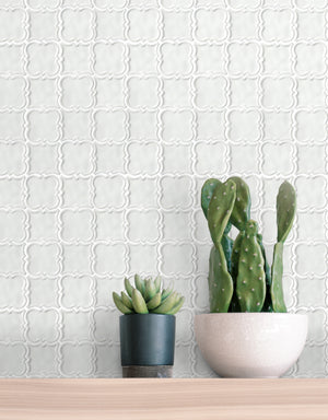 White Square Pattern Ceramic Mosaic