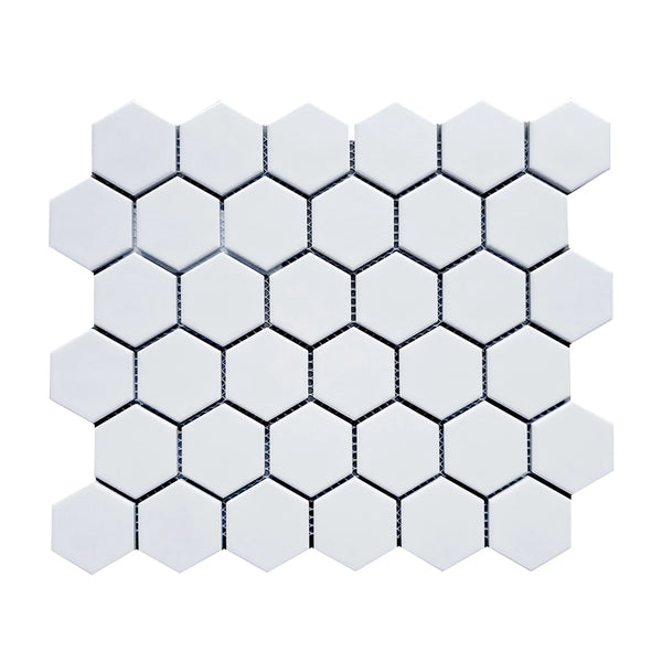 2" Soft Gray Hexagon Matte Porcelain Mosaic Tile