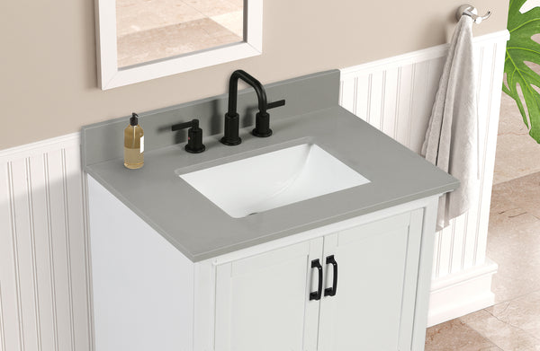 Earth Gray Quartz Vanity Top Sink