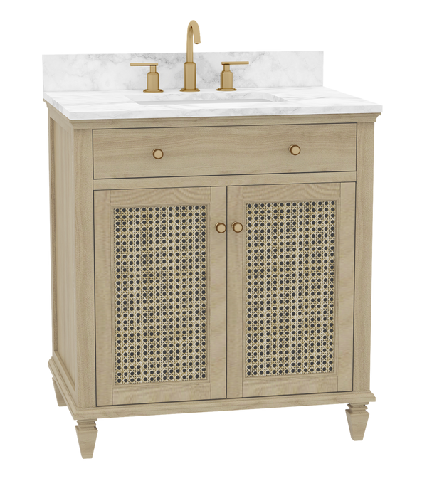 Ronnie Vanity Set with White Carrara Quartz Top