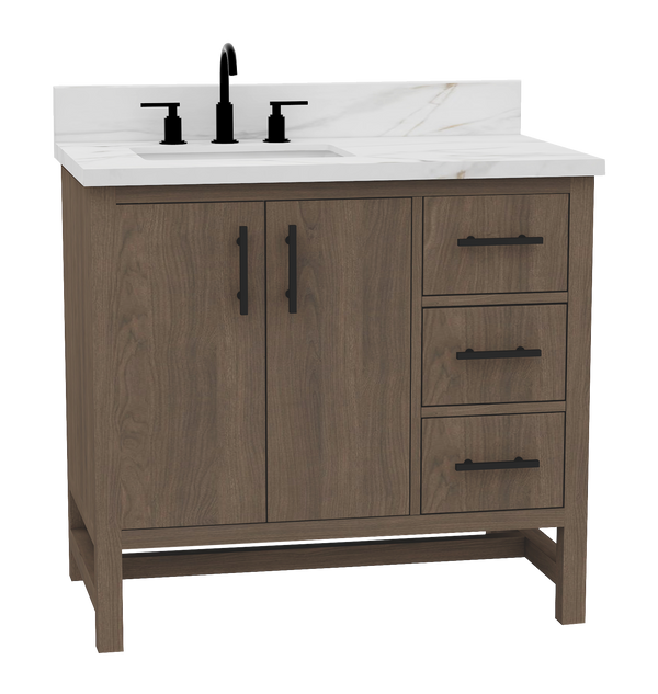 Solon Vanity Family Set with Calacatta Marble Top