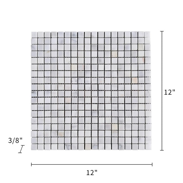 5/8" Calacatta Polished Marble Mosaic Tile