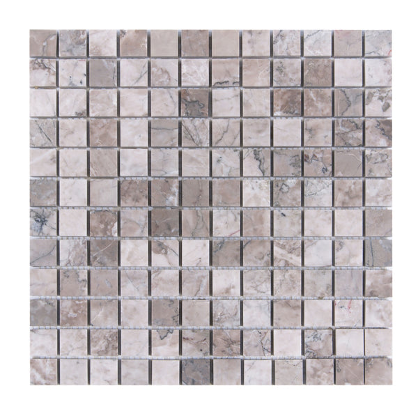 Gray Cloud 1"x1" Polished Marble Mosaic Tile