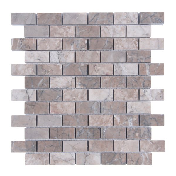 Gray Cloud 1"x2" Polished Marble Mosaic Tile