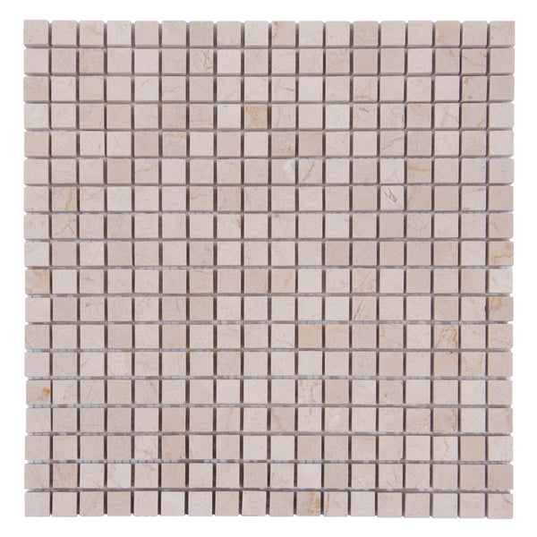 5/8" Cream Marfil Polished Mosaic Tile