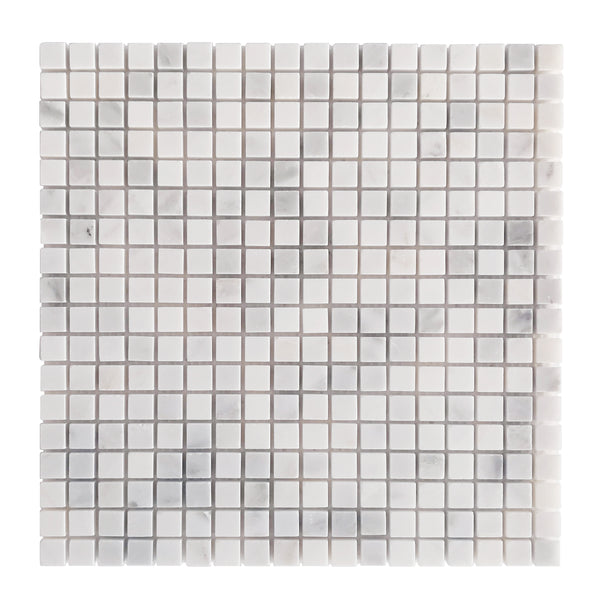 5/8" Oriental White Polished Marble Mosaic Tile