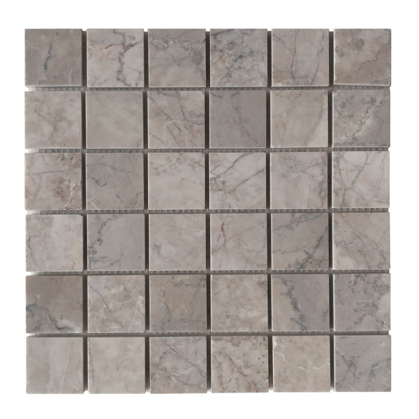 Gray Cloud 2"x2" Polished Marble Mosaic Tile