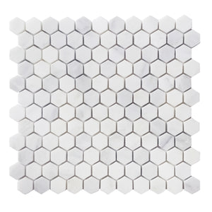 1'' Oriental White Hexagon Polished Mosaic