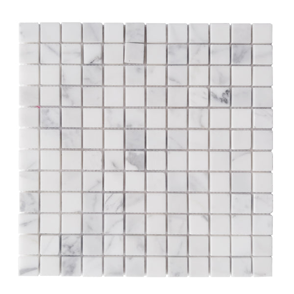 1"x1" Oriental White Polished Marble Mosaic Tile