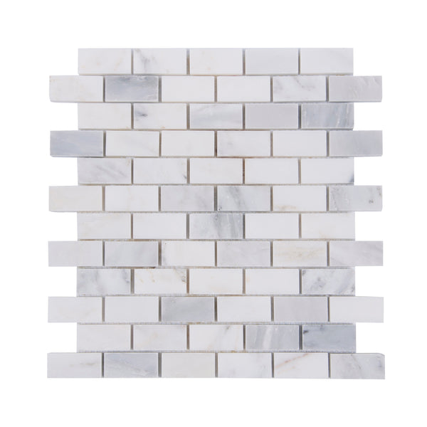 1"x2"Oriental White Polished Marble Mosaic Tile