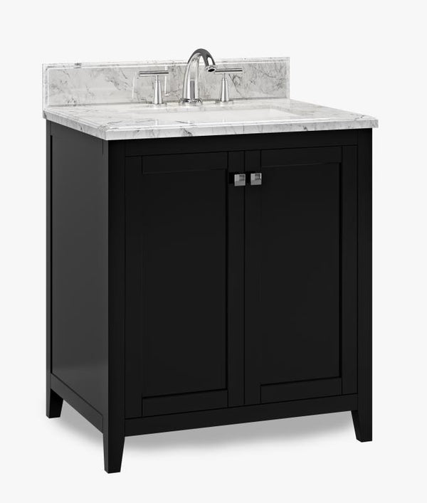 Coltrane Espresso Freestanding Vanity Set with Marble Top