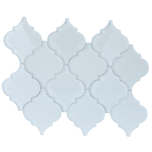 Arabesque Frosted Glass Mosaic Tile