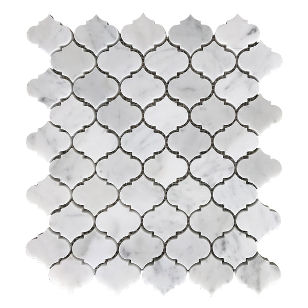 Mini Arabesque Carrara White Waterjet Mosaic Tile