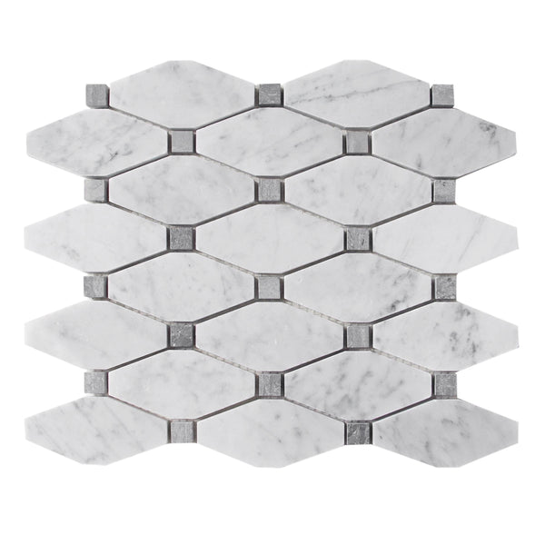 Carrara White Octagon Polished Marble Mosaic Tile