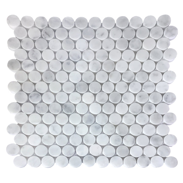 1" Carrara Honeycomb Polished Marble Mosaic Tile