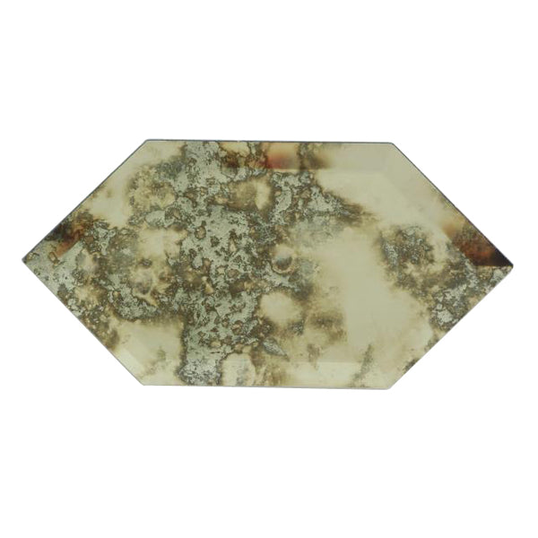 Stretched Hexagon Antique Mirror Glass Mosaic Tile