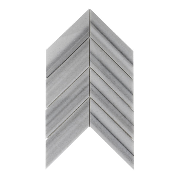 3"x6" Zebra Chevron Polished Marble Mosaic Tile