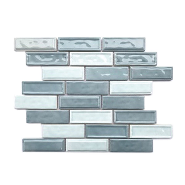 Linear Two Toned Ceramic Mosaic Tile