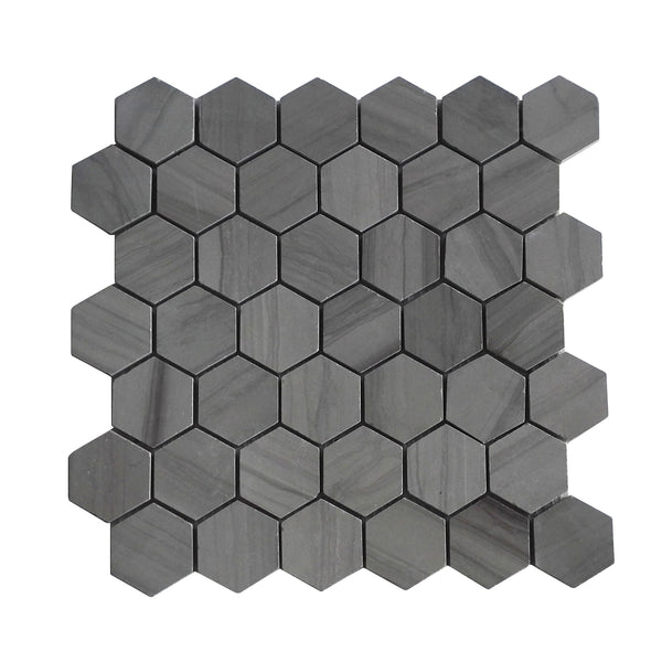 Athens Gray 2" Hexagon Honed Mosaic Tile