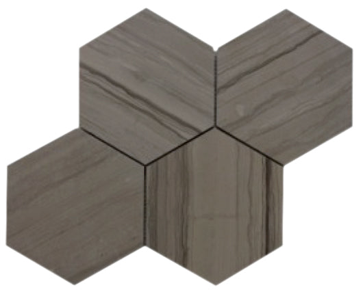 Athens Gray 6" Hexagon Honed Mosaic Tile