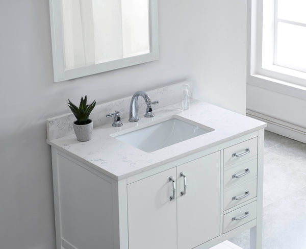 Carrara Quartz Vanity Top Sink